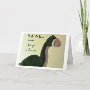 Dinosaur Card Rawr betekent 'ik hou van je' in din Kaart