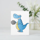 Dinosaur Cartoon Character Briefkaart (Staand voorkant)