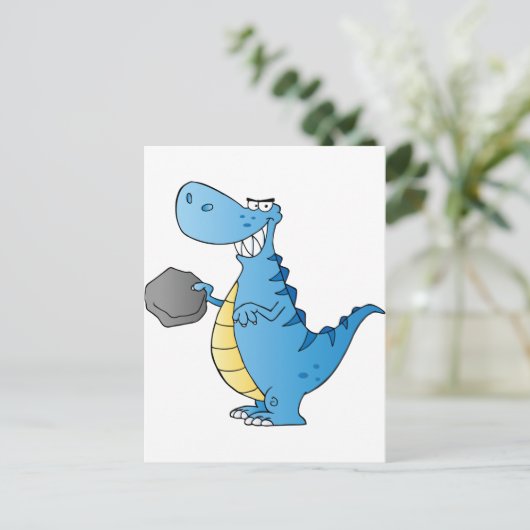 Dinosaur Cartoon Character Briefkaart (Staand voorkant)