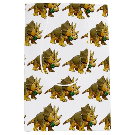 Dinosaur Cartoon speelgoed Triceratops Medium Cadeauzakje (Voorkant)