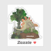 Dinosaur cartoon stegosaurus DIY naam boys Sticker (Vel)