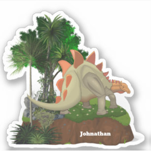 Dinosaur cartoon stegosaurus DIY Sticker