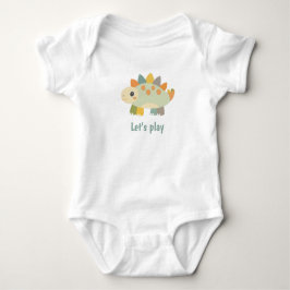 Dinosaur Cartoon Style Personalized Baby Bodysuit