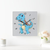Dinosaur cartoon vierkante klok (Huis)
