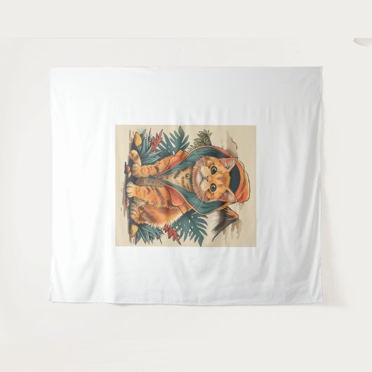 Dinosaur Cat Explorer Wandkleed (Voorkant (horizontaal))