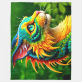 Dinosaur Cat Fleece Deken (Voorkant)