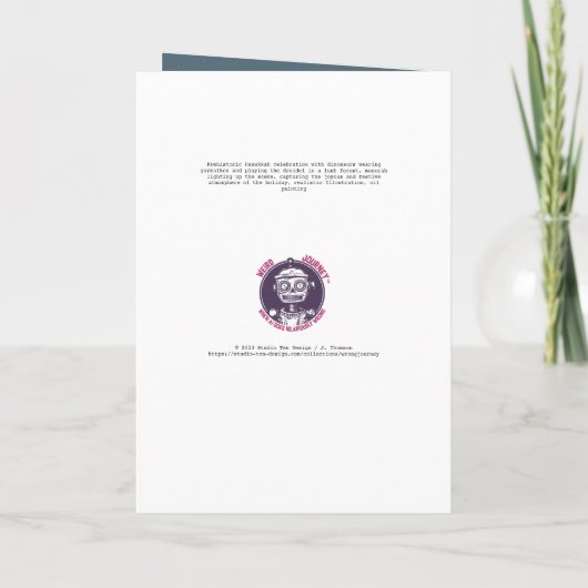 Dinosaur Celebration Blank Kaart (Achterkant)