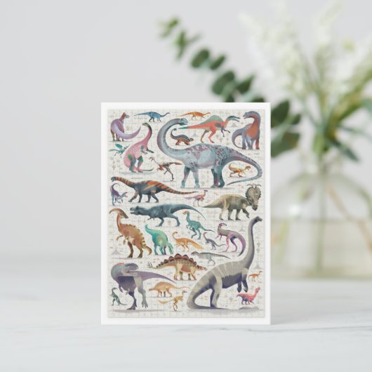 Dinosaur Chart briefkaart (Staand voorkant)