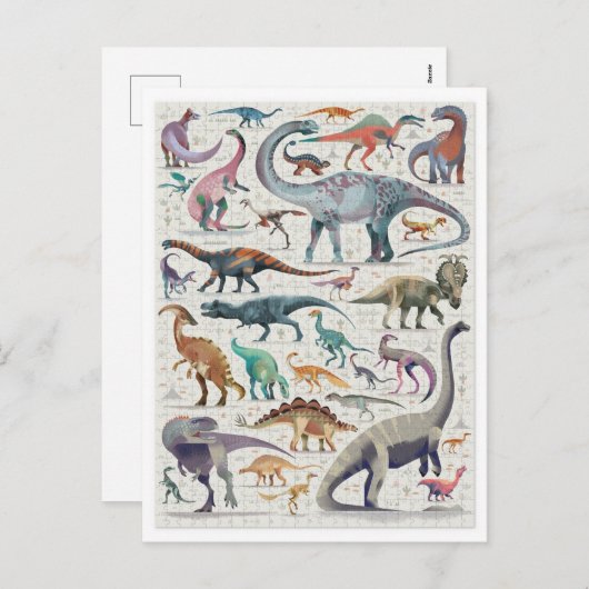 Dinosaur Chart briefkaart (Voorkant / Achterkant)