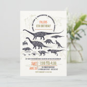 Dinosaur Chart Invitation Kaart (Staand voorkant)