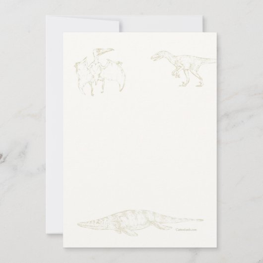 Dinosaur Chart Invitation Kaart (Achterkant)