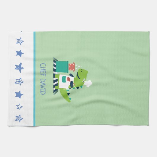 Dinosaur Chef Kitchen Towel Theedoek (Horizontaal)