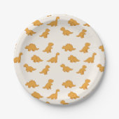Dinosaur Chicken Nuggets Speelse Twist Leuke Kinde Papieren Bordje (Voorkant)