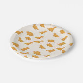 Dinosaur Chicken Nuggets Speelse Twist Leuke Kinde Papieren Bordje (Gekanteld)