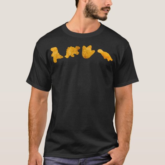 Dinosaur Chicken Nuggets T-rex Stegosaurus Dino Fu T-shirt (Voorkant)