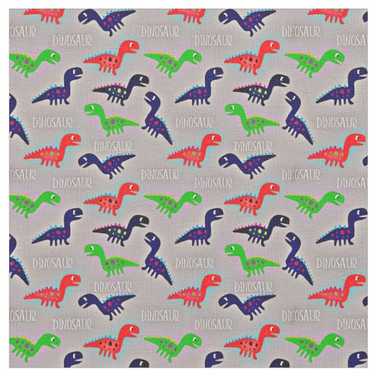 Dinosaur Child's Tekwings Red Blue Green Word Stof (Close Up)