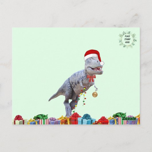 Dinosaur Christmas Briefkaart (Achterkant)