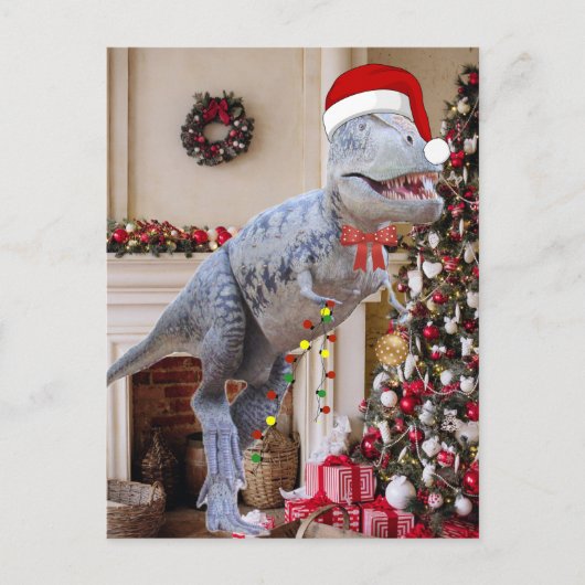 Dinosaur Christmas Briefkaart (Voorkant)