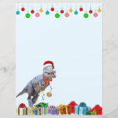 Dinosaur Christmas Briefpapier (Voorkant)