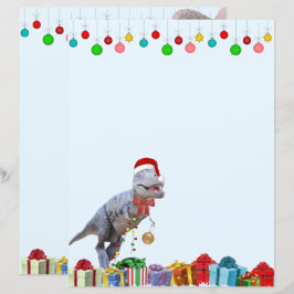 Dinosaur Christmas Briefpapier