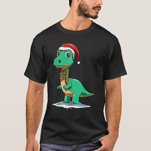 Dinosaur Christmas Dinosaur Lover Santa Dinosaur C T-shirt (Voorkant)