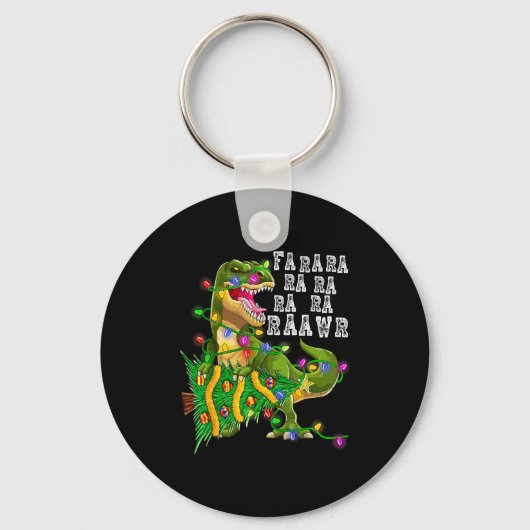 Dinosaur Christmas Fa Ra Rawr Tree Rex Boys Xmas G Sleutelhanger (Voorkant)