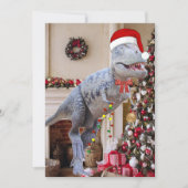 Dinosaur Christmas Flat Kaart (Voorkant)