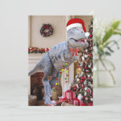 Dinosaur Christmas Flat Kaart (Staand voorkant)