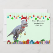 Dinosaur Christmas Flat Kaart (Achterkant)