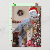 Dinosaur Christmas Flat Kaart (Voorkant / Achterkant)