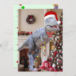Dinosaur Christmas Flat Kaart