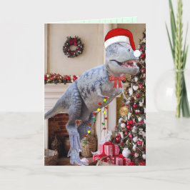 Dinosaur Christmas Gevouwen Kaart