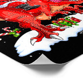 Dinosaur Christmas Lights Funny Men Boys Kids Xmas Poster (Hoek)