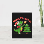 Dinosaur Christmas Merry Christmas T-rex Decoratin Kaart (Voorkant)