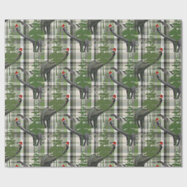 Dinosaur Christmas Plaid Cadeaupapier