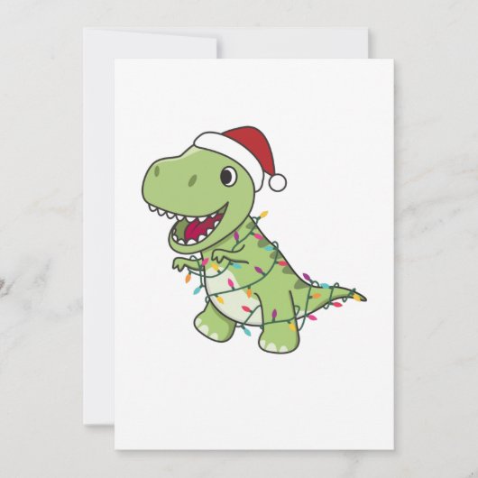 Dinosaur Christmas Snow Winter T-Rex Dino Adult Cl Kaart (Voorkant)