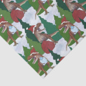 Dinosaur Christmas T-Rex Santa Tissuepapier (Detail)