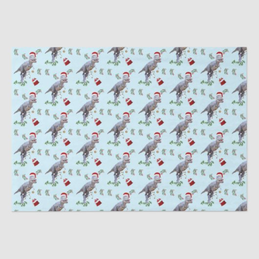 Dinosaur Christmas Tissue Paper Tissuepapier (Voorkant)