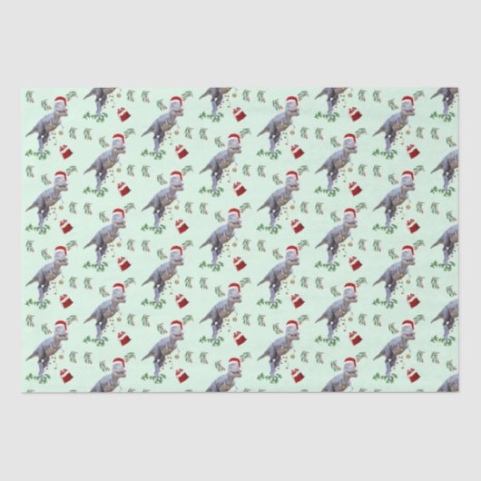 Dinosaur Christmas Tissue Paper Tissuepapier (Voorkant)