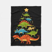 Dinosaur Christmas Tree Dino Trex Dinosaur Lover C Fleece Deken (Voorkant)
