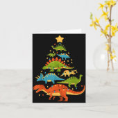 Dinosaur Christmas Tree Dino Trex Dinosaur Lover C Kaart (Gele Bloem)