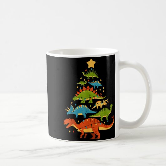 Dinosaur Christmas Tree Dino Trex Dinosaur Lover C Koffiemok (Rechts)