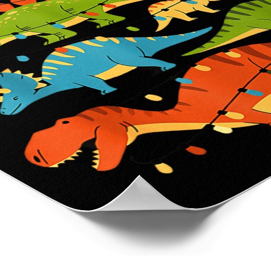 Dinosaur Christmas Tree Dino Trex Dinosaur Lover C Poster (Hoek)