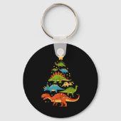 Dinosaur Christmas Tree Dino Trex Dinosaur Lover C Sleutelhanger (Voorkant)