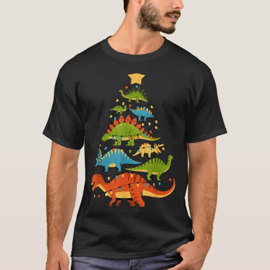 Dinosaur Christmas Tree Dino Trex Dinosaur Lover C T-shirt (Voorkant)