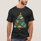 Dinosaur Christmas Tree I Believe In Santa And Din T-shirt (Voorkant)