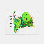 Dinosaur Christmas Tree Rex Pajamas Men Boys Xmas  Fleece Deken (Voorkant (Horizontaal))