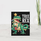 Dinosaur Christmas Tree Rex Pajamas Men Boys Xmas  Kaart (Voorkant)