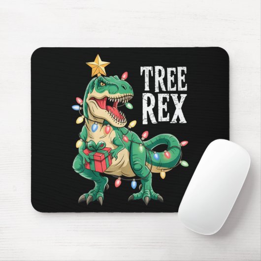 Dinosaur Christmas Tree Rex Pajamas Men Boys Xmas  Muismat (Met muis)