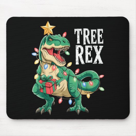 Dinosaur Christmas Tree Rex Pajamas Men Boys Xmas  Muismat (Voorkant)